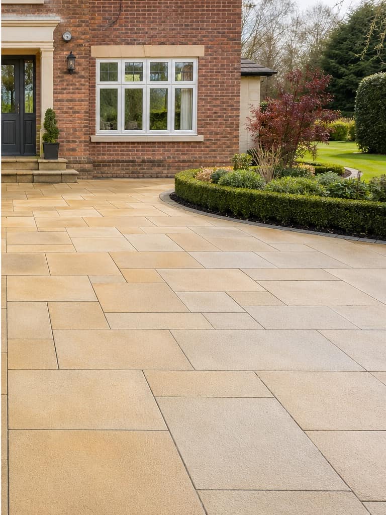 Driveway after pressure washing