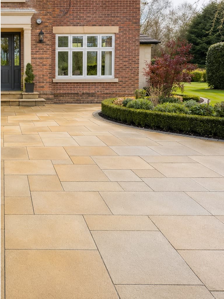 Driveway after pressure washing